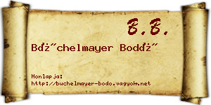 Büchelmayer Bodó névjegykártya